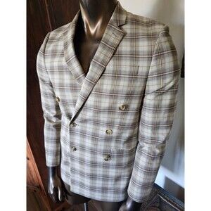 TOPMAN plaid double breasted JACKET - Nwout Tag - Size 36R